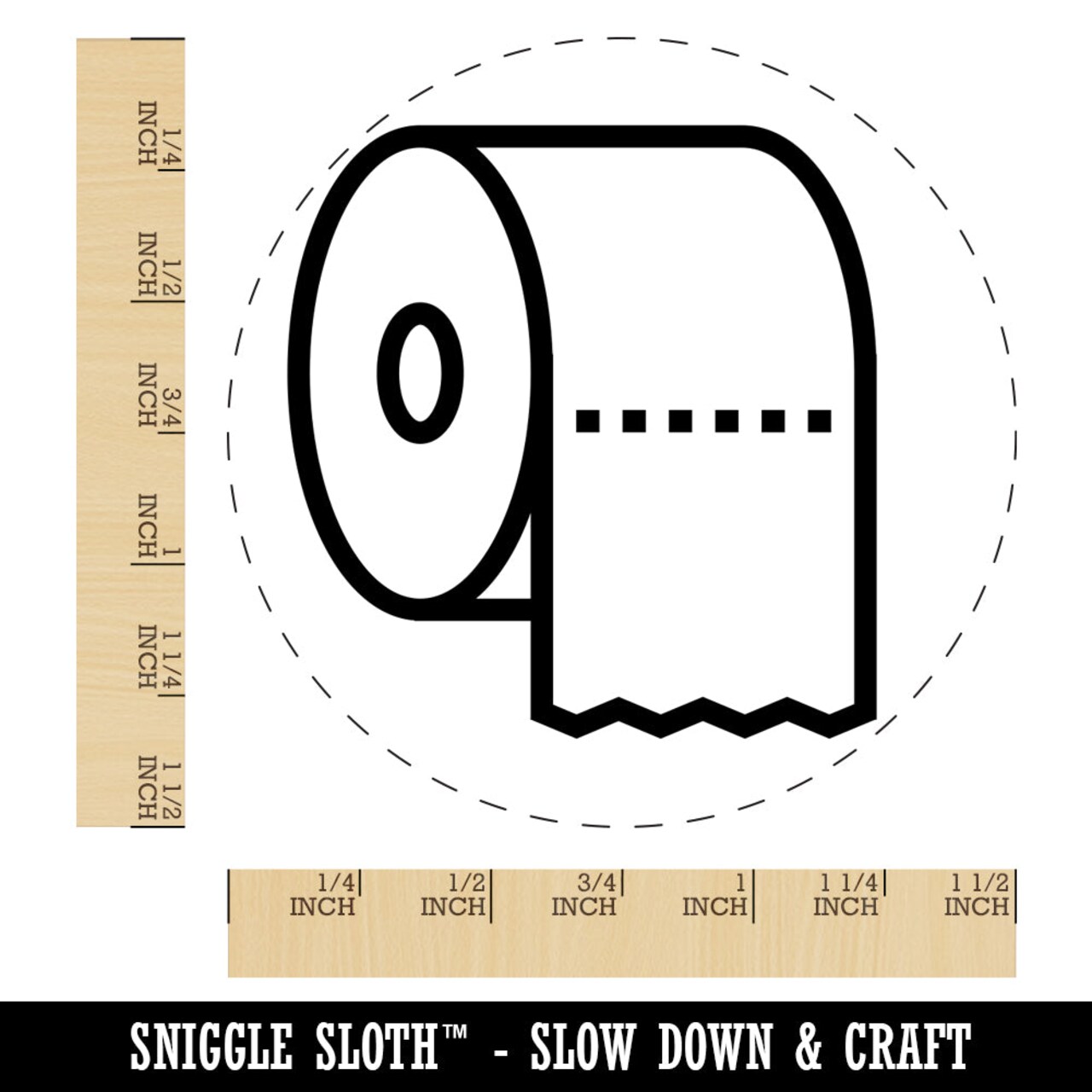 Toilet Paper Roll Icon Self-Inking Rubber Stamp for Stamping Crafting Planners